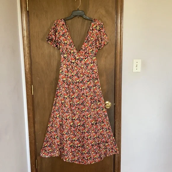 Rewind long floral print dress w criss cross in back boho XS XXL jr - Picture 5 of 17